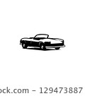 Isolated vintage car silhouette vector. Vector logo icons, badges, emblems, stickers, designs and monochrome. 129473887