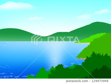 山脈和湖畔 129473948