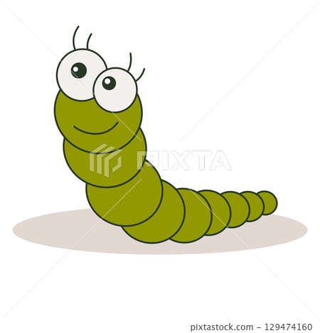 cute cartoon caterpillar 129474160