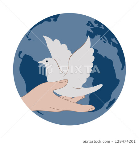 peaceful concept with dove 129474201