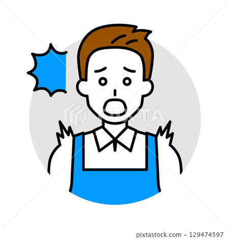 Icon of a man wearing an apron (surprised) Icon of a man wearing an apron (surprised) 129474597