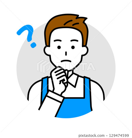 Icon of a man wearing an apron (thinking) Icon of a man wearing an apron (thinking) 129474599