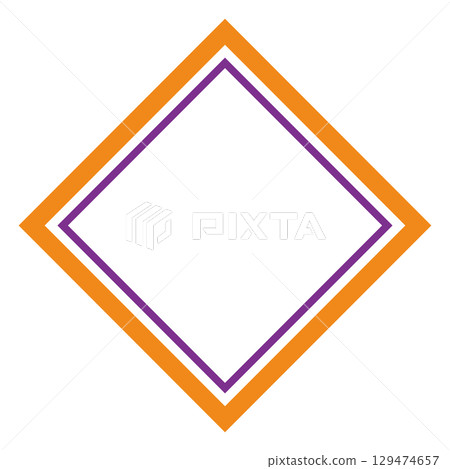 Halloween colored diamond frame illustration on white background 129474657
