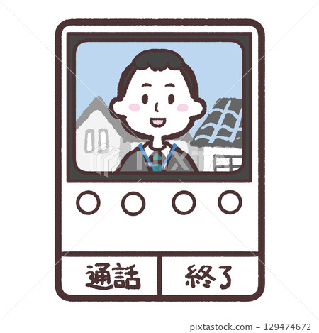 入口監視器上顯示的訪客插圖 129474672