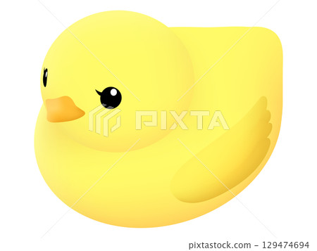 Duck toy seen from above 129474694