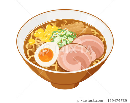 Miso ramen illustration material 129474789