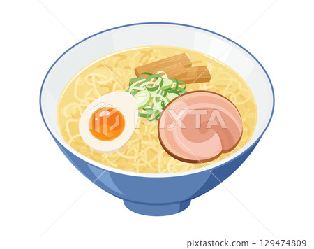 Salt ramen illustration material Salt ramen illustration material 129474809