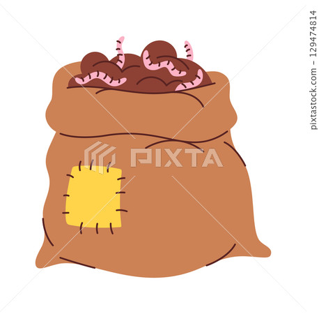 Composting soil manure in bag 129474814