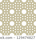 Seamless arabic geometric ornament in brown color. 129474827