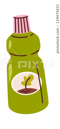 Organic liquid plant fertilizer bottle 129474832
