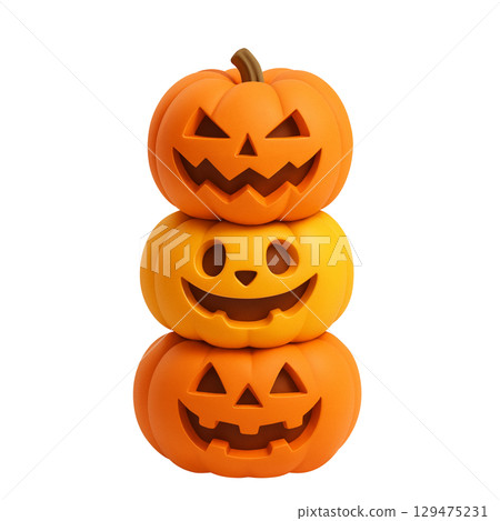 萬聖節南瓜插圖逼真 129475231