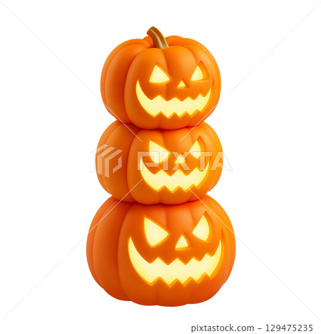 萬聖節南瓜插圖逼真 129475235