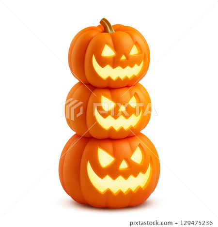 Halloween pumpkin illustration realistic Halloween pumpkin illustration realistic 129475236