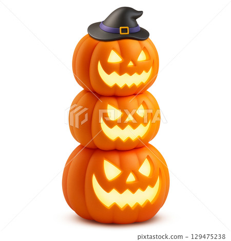 萬聖節南瓜插圖逼真 129475238