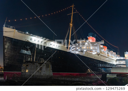 美國、星空與庫納德瑪麗皇后紀念船、洛杉磯、長灘 129475269