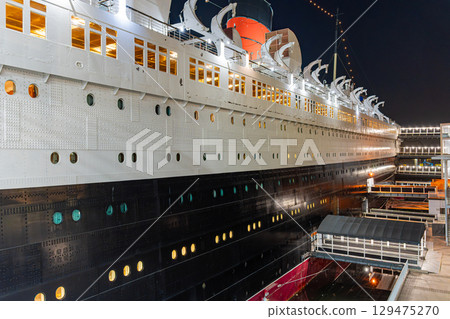 美國、星空與庫納德瑪麗皇后紀念船、洛杉磯、長灘 129475270