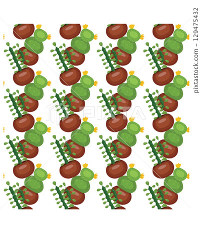 cactus, pattern, illustration, seamless, textile, wallpaper, desert, print, seamless pattern, green, graphic, mexican, botanical, fabric, drawing, no people, exotic, repetition, drawn, mexico, hand-dr 129475432