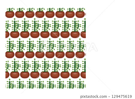 Cactus in a clay pot. Exotic plant. Seamless pattern. Vector illustration. 129475619