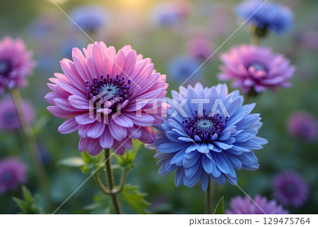 colorful flower in the garden colorful flower in the garden 129475764