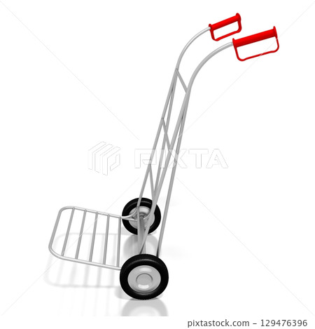 Hand cart isolated on white background - 3D illustration 129476396