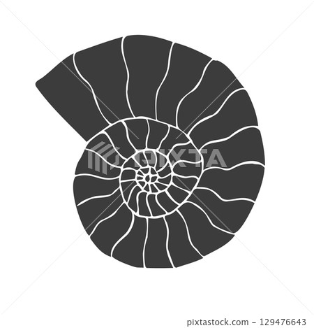 Vector hand drawn sketch doodle ammonite Vector hand drawn sketch doodle ammonite 129476643