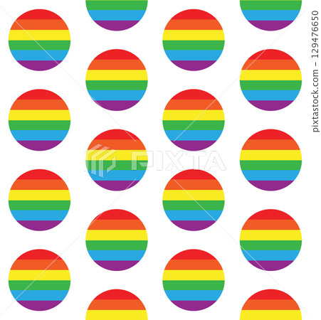 Vector seamless pattern of flat round lgbt flag 129476650