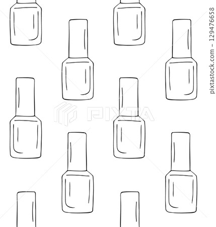 Vector seamless pattern of hand drawn nail polish 129476658