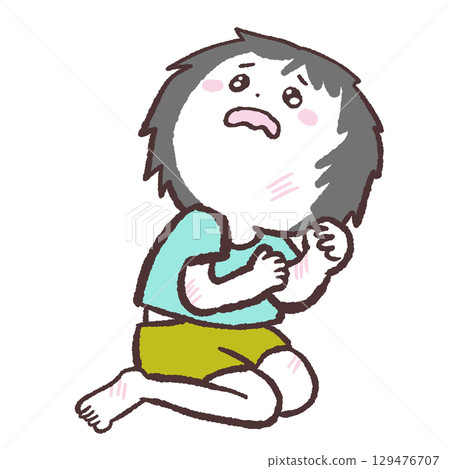受驚的孩子的插圖 受驚的孩子的插圖 129476707