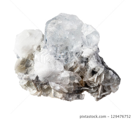 raw goshenite with mica and feldspar cutout raw goshenite with mica and feldspar cutout 129476752