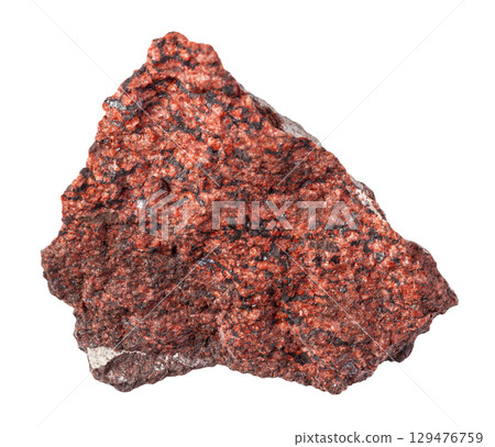 natural raw analcimolite rock cutout on white natural raw analcimolite rock cutout on white 129476759
