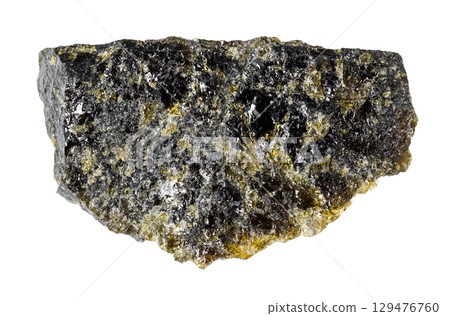 natural raw diopside rock cutout on white natural raw diopside rock cutout on white 129476760
