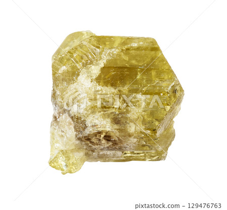natural rough chrysoberyl crystal cutout on white natural rough chrysoberyl crystal cutout on white 129476763