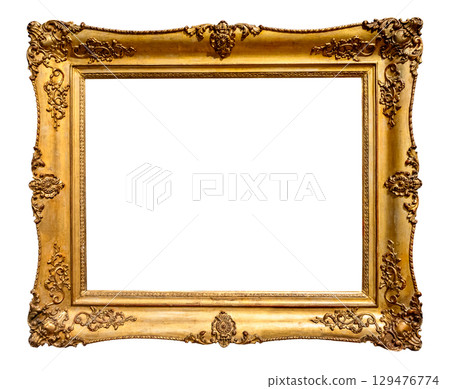 antique horizontal baroque golden painting frame 129476774