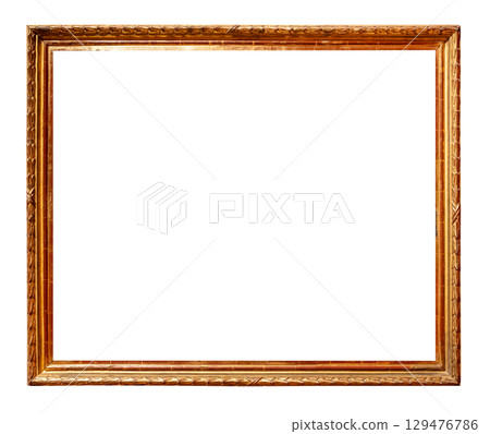 vintage narrow golden wooden carved picture frame vintage narrow golden wooden carved picture frame 129476786