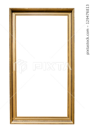 old vertical high golden picture frame cutout 129476813