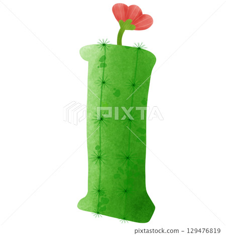 green letters of the alphabet cactus 129476819