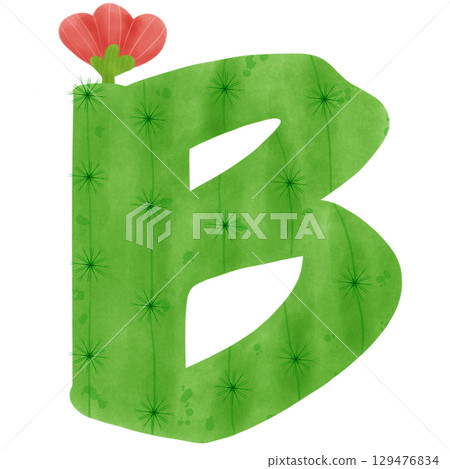 green letters of the alphabet cactus 129476834
