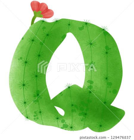 green letters of the alphabet cactus 129476837