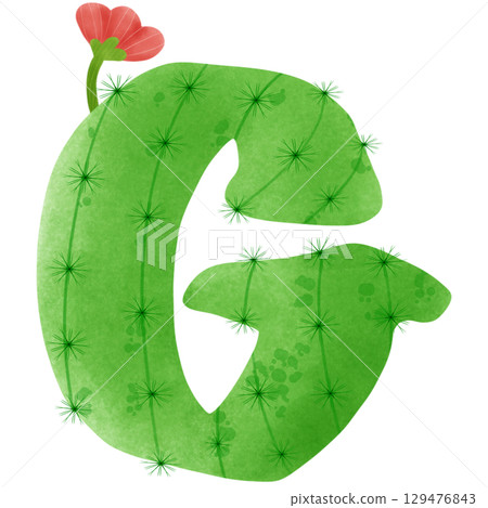 green letters of the alphabet cactus 129476843