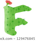 green letters of the alphabet cactus 129476845