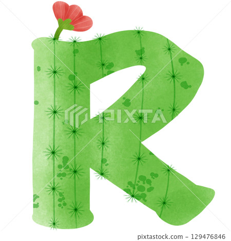 green letters of the alphabet cactus 129476846