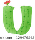 green letters of the alphabet cactus 129476848