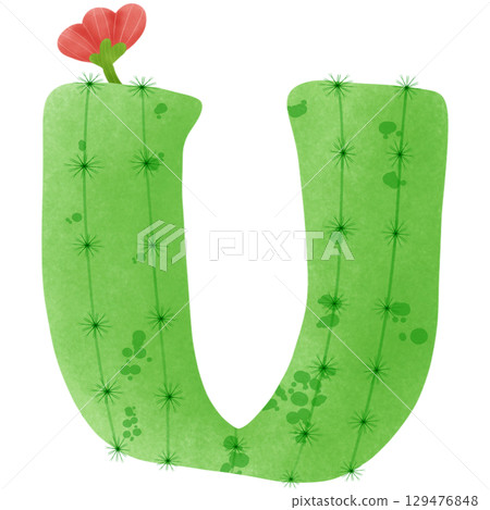 green letters of the alphabet cactus 129476848