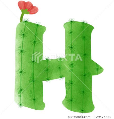 green letters of the alphabet cactus 129476849