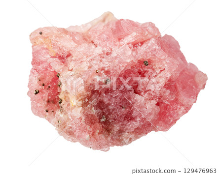 rough rhodochrosite mineral cutout on white rough rhodochrosite mineral cutout on white 129476963