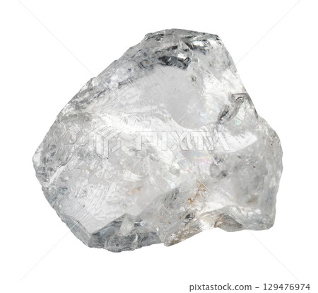 raw goshenite colorless beryl mineral cutout 129476974