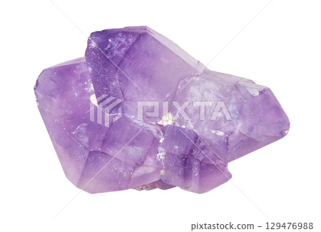 natural rough amethyst crystals cutout on white 129476988