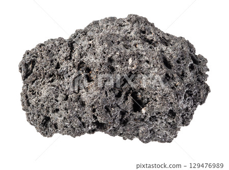 natural raw pumice mineral cutout on white 129476989