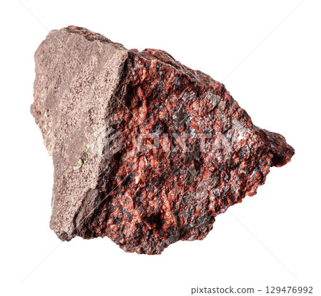 natural raw analcimolite mineral cutout on white 129476992