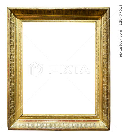 retro vertical light golden painting frame cut out retro vertical light golden painting frame cut out 129477013